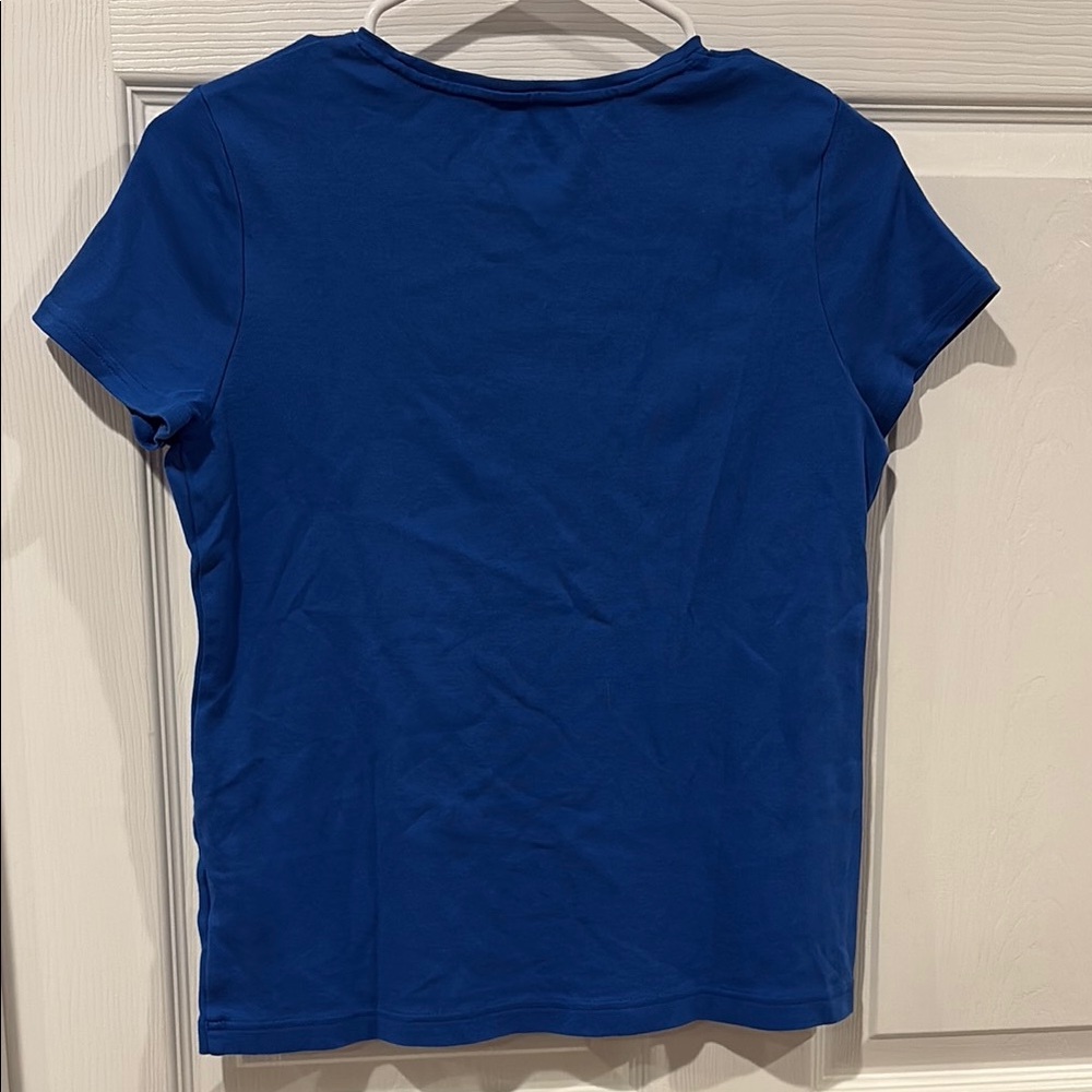 croft & barrow Blue Crew Neck Short Sleeve Tee - Picture 3 of 5